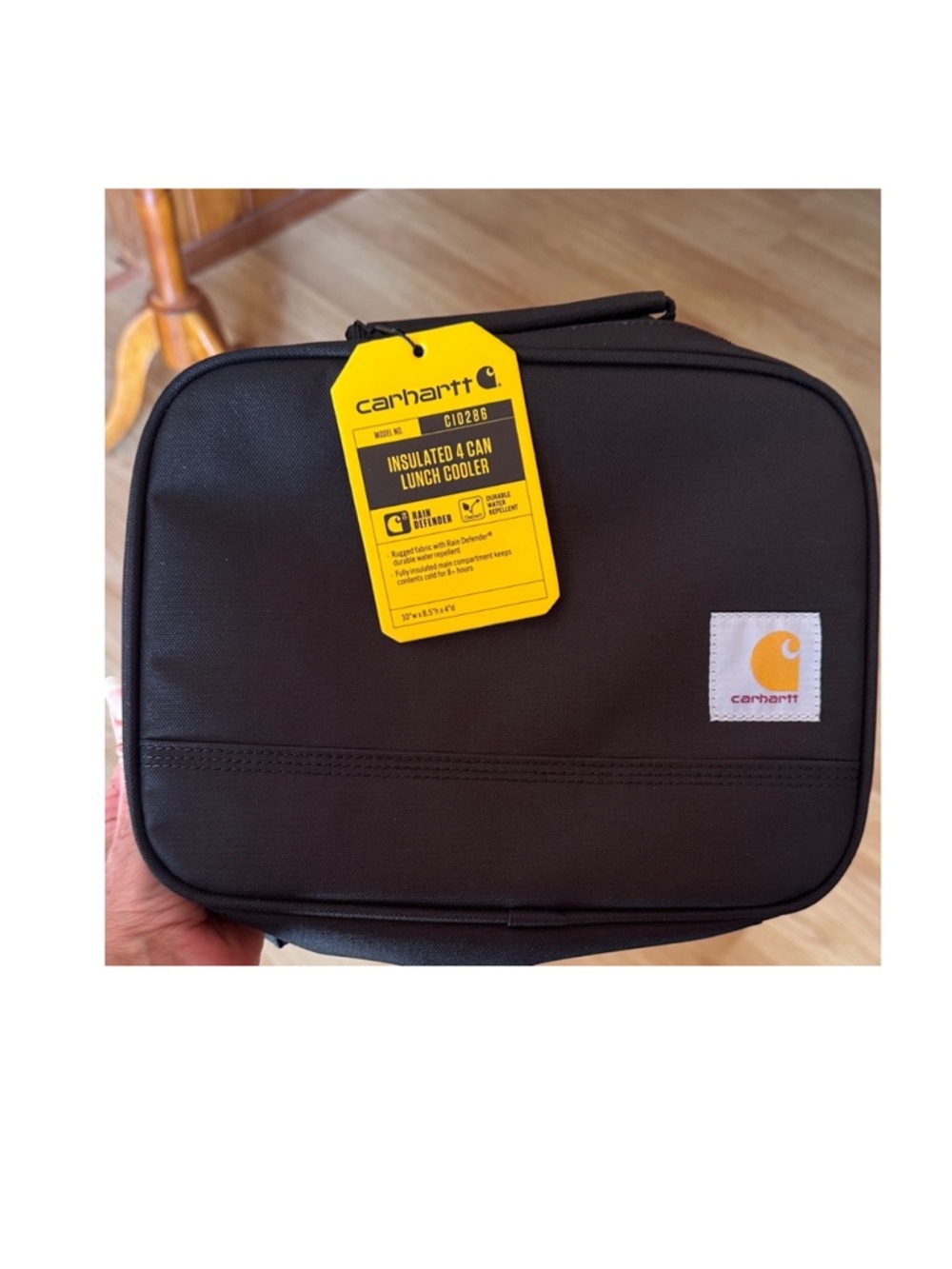 Carhartt NWT insulated 4 can Black Lunch Cooler Bag water, repellent